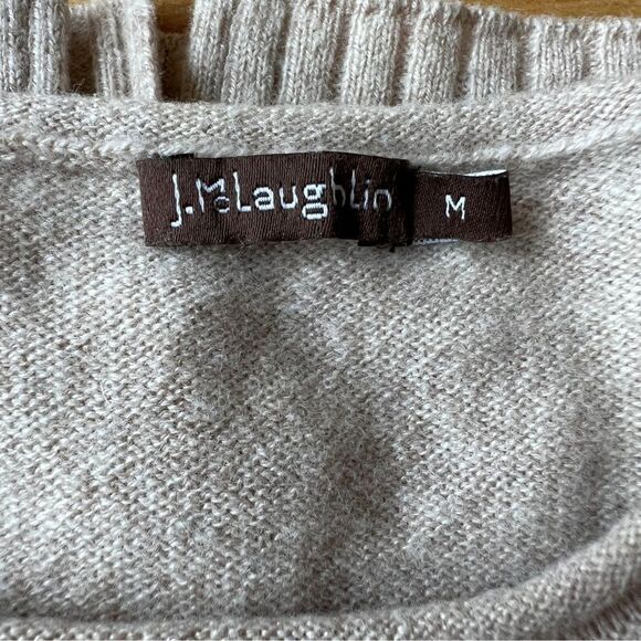 J MCLAUGHLIN 100% CASHMERE SWEATER PULLOVER CREWNECK MINIMALIST NEUTRAL M - Picture 12 of 13